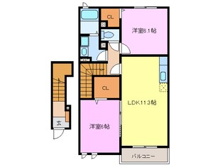 甚目寺駅 徒歩16分 2階の物件間取画像